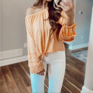 Off the shoulder tie top